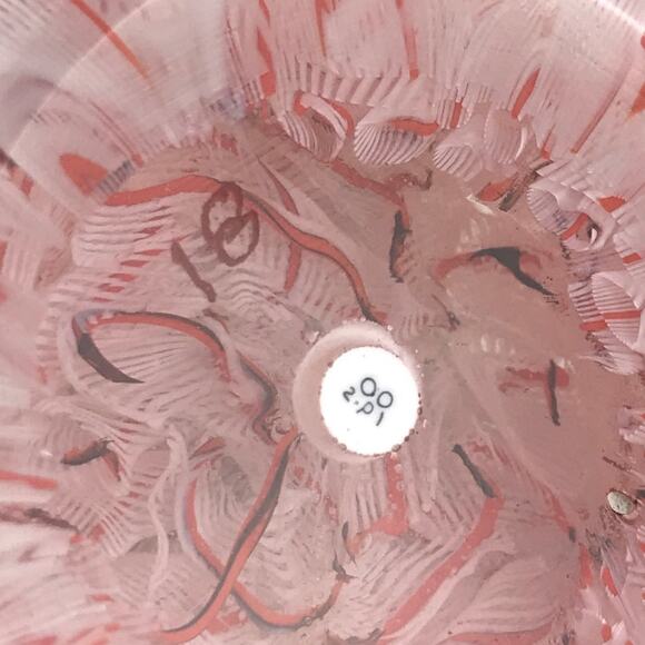 Perthshire PP47 2001 Blue Lampwork Flowers Triangular Design Lace LE Paperweight - Picture 5 of 13